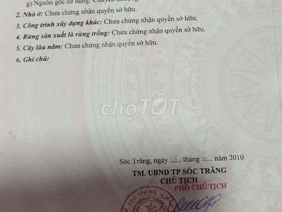 Chính chủ cần tiền bán gấp lô đất hẻm 90 lương định của khóm 4 phường 5, thành phố sóc trăng 3