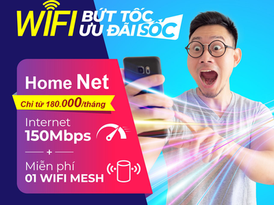 Khuyến Mãi Cáp Quang VNPT Tốc độ cao chỉ 165k/tháng - Miễn phí Modem WiFi   2tháng cước 6