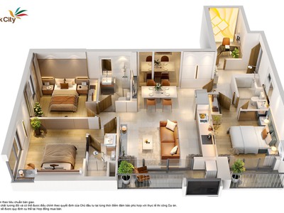 Căn hộ 3PN  Dual Key      tại Quận 9, chỉ 30 nhận nhà, giá CĐT 0