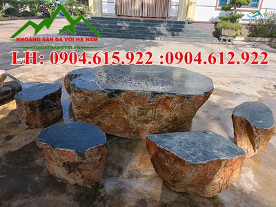 Bàn ghế đá cuội tự nhiên 3