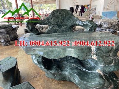 Bàn ghế đá cuội tự nhiên 6