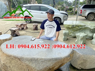 Bàn ghế đá cuội tự nhiên 8
