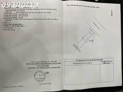 Bán nền mặt tiền đường trần hoàng na mới - cách đường nguyễn văn cừ 100m - an bình - ninh kiều - tp 3