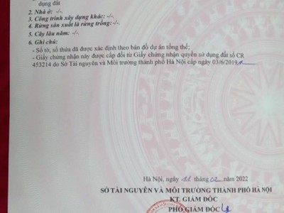 Chính chủ cần tiền bán cắt lỗ mảnh đất 212m2 full đất ở, cần kiệm thạch thất hà nội. 0