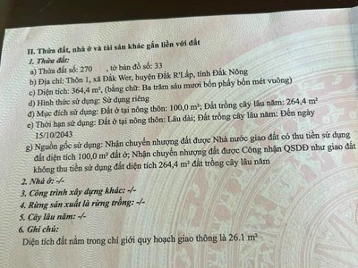 Chính chủ cần bán nhanh lô đất ở đắk wer, huyện đắk r lấp, tỉnh đắk nông 0