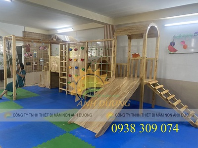 Cầu trượt liên hoàn gỗ trẻ em,cầu trượt liên hoàn gỗ đa năng 1