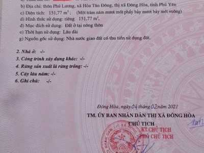 Chính chủ cần bán mảnh đất tại thôn Phú lương, Đông Hoà, Phú Yên. 1