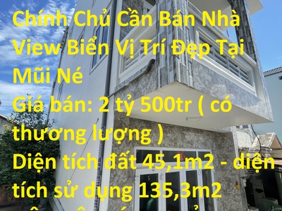 Chính chủ cần bán nhà view biển vị trí đẹp tại mũi né 0