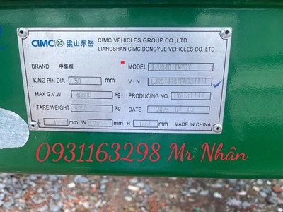 Mooc cổ cò CIMC 50ft . 2023 4
