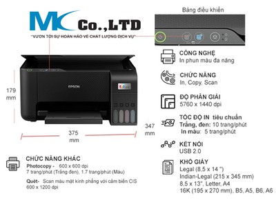 Máy in phun màu đa năng hiệu Epson L3210 3