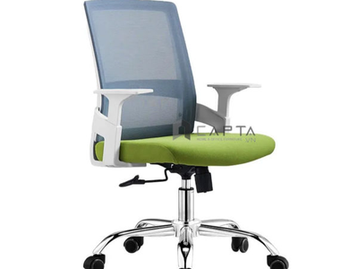 Ghế làm việc khung nhựa đen lưng lưới nệm vải chân thép CE4529-M CAPTA 0