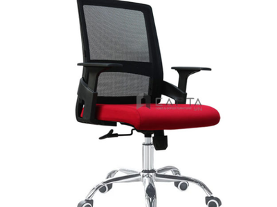 Ghế làm việc khung nhựa đen lưng lưới nệm vải chân thép CE4529-M CAPTA 1