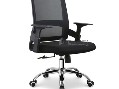 Ghế làm việc khung nhựa đen lưng lưới nệm vải chân thép CE4529-M CAPTA 2