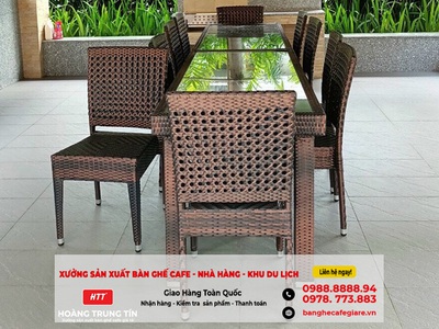 Trà Vinh  Bộ bàn ghế nhựa giả mây bền đẹp giá xưởng 2