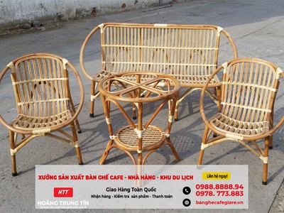 Trà Vinh  Bộ bàn ghế nhựa giả mây bền đẹp giá xưởng 6