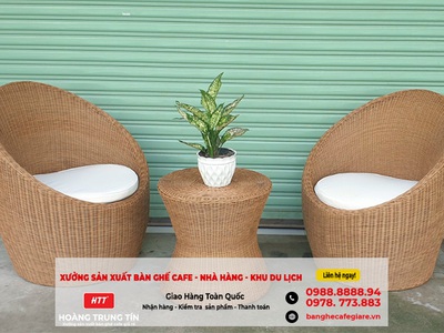 Trà Vinh  Bộ bàn ghế nhựa giả mây bền đẹp giá xưởng 1