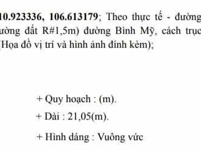 Bán đất hẻm đường Bình Mỹ, Củ Chi 0