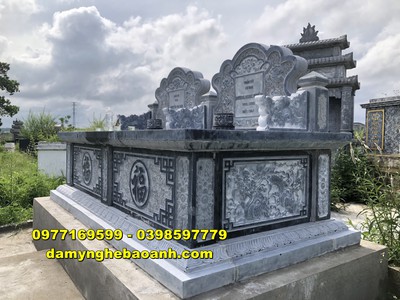 Mẫu mộ đôi đá nguyên khối siêu đẹp được bán trên toàn quốc ct002 3