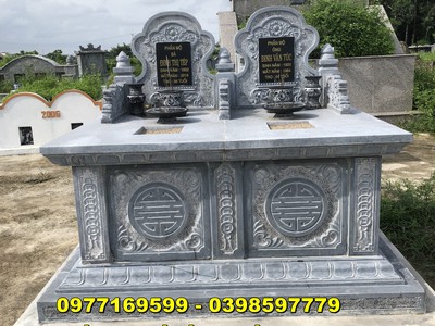 Mẫu mộ đôi đá nguyên khối siêu đẹp được bán trên toàn quốc ct002 4