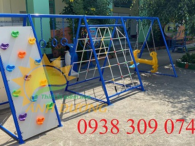 Thang leo liên hoàn kết hợp cầu trượt, thang leo thể chất 2