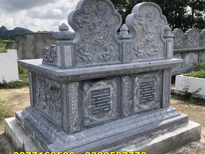 Mẫu mộ đá đôi cao cấp được bán tại hoà bình c001 0