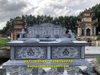 Mẫu mộ đá đôi cao cấp được bán tại hoà bình c001 1