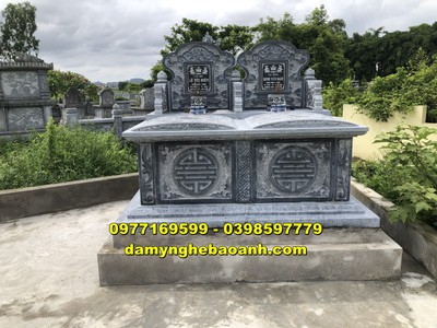 Mẫu mộ đá đôi cao cấp được bán tại hoà bình c001 3