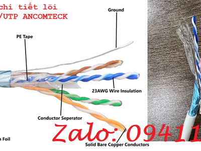 Sẵn số lượng Cáp mạng CAT6A FTP-STP bọc bạc chống nhiễu ANCOMTECK ACT-BOX305-6AWHITE 3