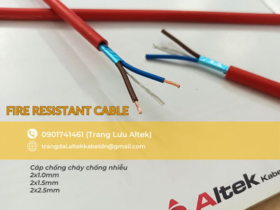Cáp chống cháy chống nhiễu 2Cx1.5mm 0