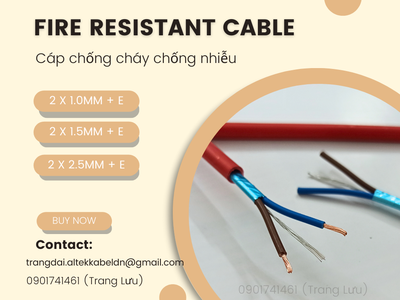 Cáp chống cháy chống nhiễu 2Cx1.5mm 3