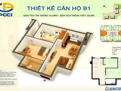 Chính chủ cần bán căn chung cư pcc1 ba la - hà đông - diện tích: 54m2 - giá bán: 1,4 tỷ  có thương 4