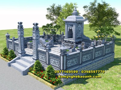 Xây khu lăng mộ đá gia đình trong khu nghĩa trang tại kiên giang 0