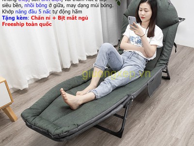 SALE HÈ- Giam giá sóc khi mua giường gấp Shindai B4- tặng kèm chăn nỉ, bịt mắt ngủ,  freeship 0