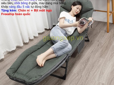 SALE HÈ- Giam giá sóc khi mua giường gấp Shindai B4- tặng kèm chăn nỉ, bịt mắt ngủ,  freeship 1