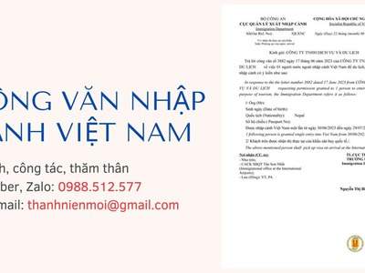 Dịch vụ làm công văn nhập cảnh Việt Nam  visa approval letter 0