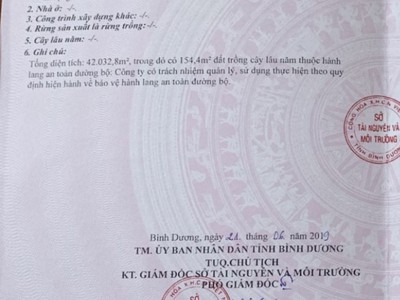 Bán gấp đất full  skc 4,3 hecta ,giá không tưởng 11 tỷ/ha dầu tiếng ,binh dương 1