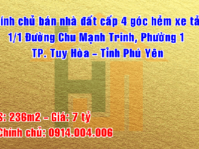 Chính chủ bán nhà đất cấp 4 đường Chu Mạnh Trinh, Phường 1, TP. Tuy Hòa, Tỉnh Phú Yên 3