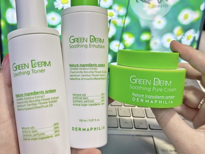 Combo dưỡng da dịu nhẹ Green Derm - Dermaphilia 0