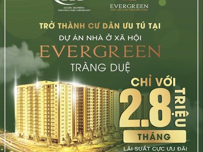 Đừng thuê phòng trọ nữa, hãy sở hữu ngay căn hộ tại evergreen tràng duệ chỉ với 2,8 triệu/tháng 0