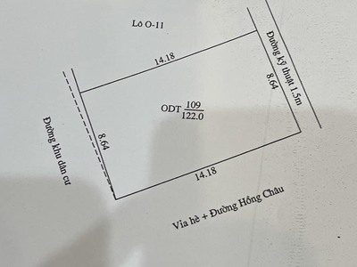 E có Lô đất 3 mặt đường: 1 mặt nằm trên trục đường Hồng Châu, một mặt nằm trên trục đường Hải Đông 0