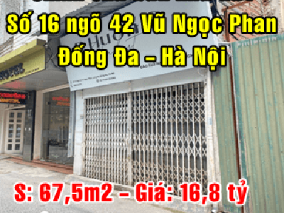 Chính chủ bán nhà số 16 ngõ 42 Vũ Ngọc Phan, Đống Đa 67,5m2 giá 16 tỷ 12