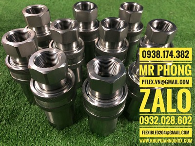 Khớp nối nhanh thủy lực inox -Khớp nối thủy lực -Khớp nối nhanh ống nước-Khớp nối nhanh khí nén 1