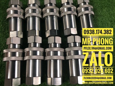Khớp nối nhanh thủy lực inox -Khớp nối thủy lực -Khớp nối nhanh ống nước-Khớp nối nhanh khí nén 3