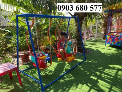 Xích đu 3 con thú 3 chỗ ngồi cho trẻ em mầm non giá cực SỐC 2