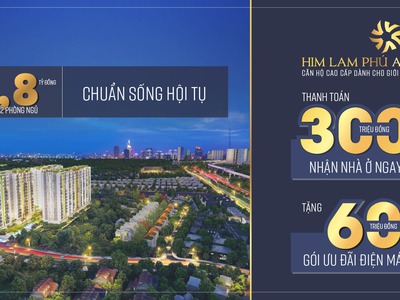 Chính Chủ Bán căn hộ Căn Hộ Full Nội Thất Him Lam Phú An  69m2, 2PN,2WC  Giá 8.5 Triệu/Tháng, Hướng 1