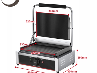 Máy ép bánh mì size lớn dùng điện   nướng thịt cao cấp 2 mặt rãnh 1