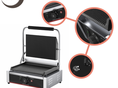 Máy ép bánh mì size lớn dùng điện   nướng thịt cao cấp 2 mặt rãnh 2