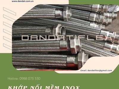 Khớp nối mềm inox 304, Khớp chống rung kim loại, Khớp nối mềm Inox chống rung cho hệ bơm 7