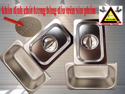 Khay topping inox có nắp các loại - Khay inox GN 1/4 0