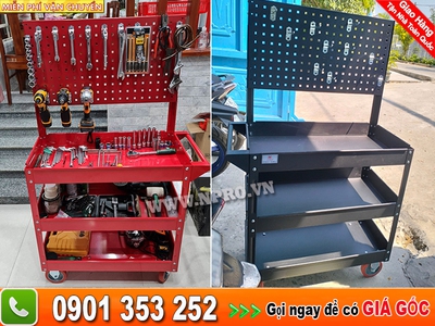 Xe đẩy 3 ngăn, xe đẩy giá treo dụng cụ 1